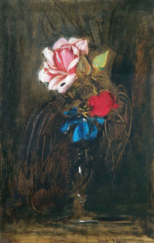 Vase mit Blumen (circa 1865) as a canvas print