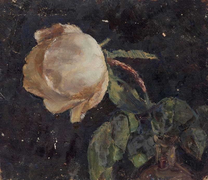 Vase mit Rose as a canvas print