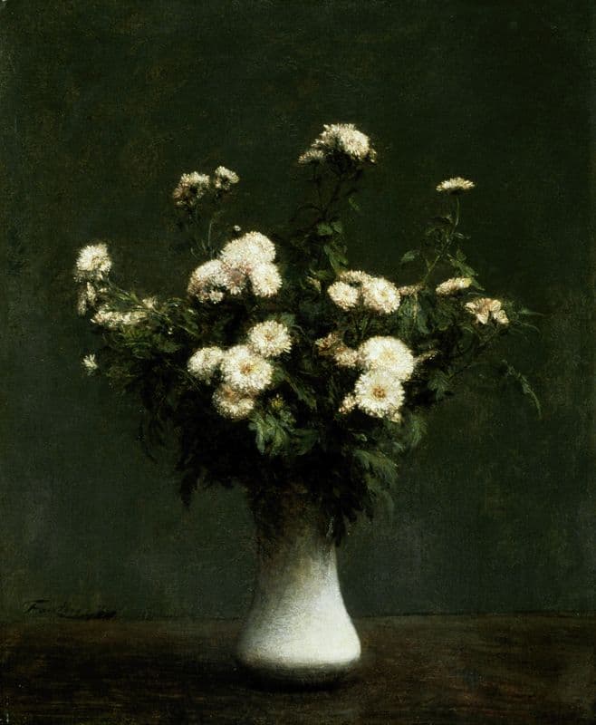 Vase of Chrysanthemums as a canvas print