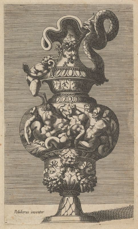 Vase with a Group of Mermaids, Mermen and Sea Centaurs (17th century) as a canvas print