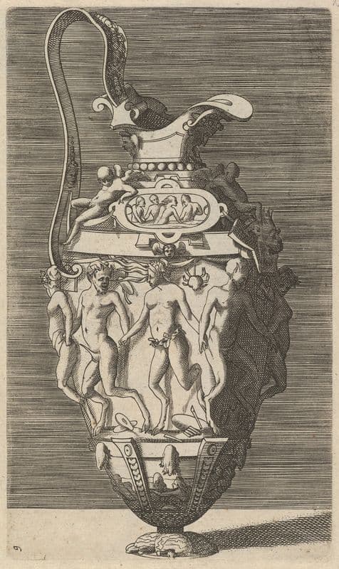 Vase with Dancing Women and Satyrs (17th century) as a canvas print