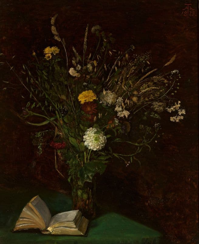 Vase with flowers as a canvas print