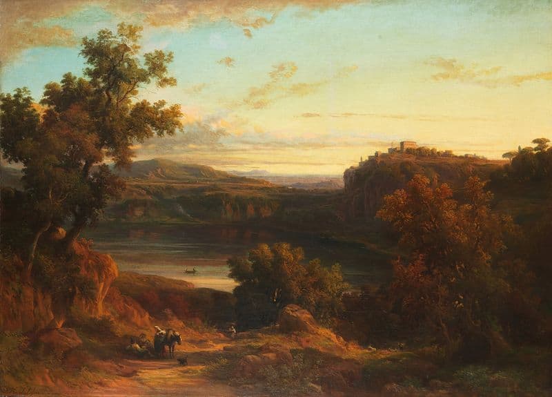 Veduta del lago di Nemi as a canvas print