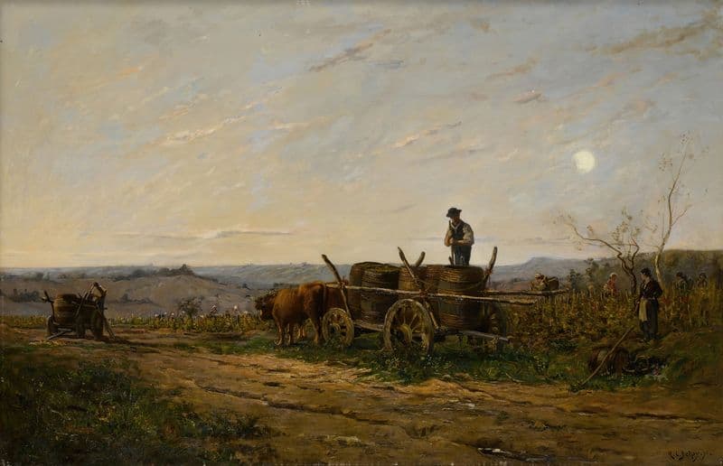 Vendange nivernaise – effet de matin as a canvas print