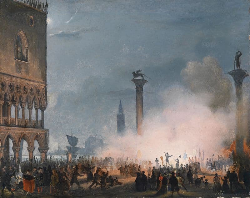 Venedi Piazzetta bei Nacht as a canvas print