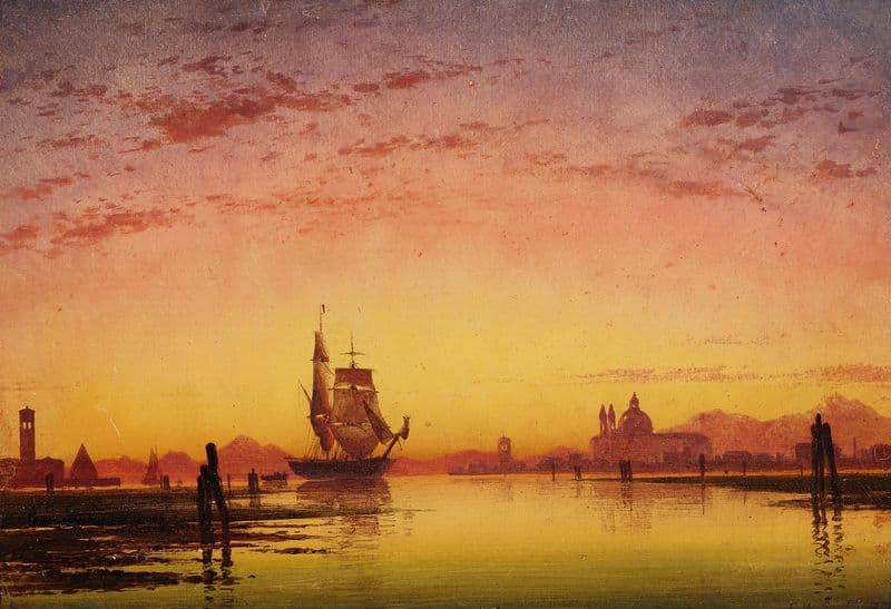 Venice, a November Evening in the Lagoon as a canvas print