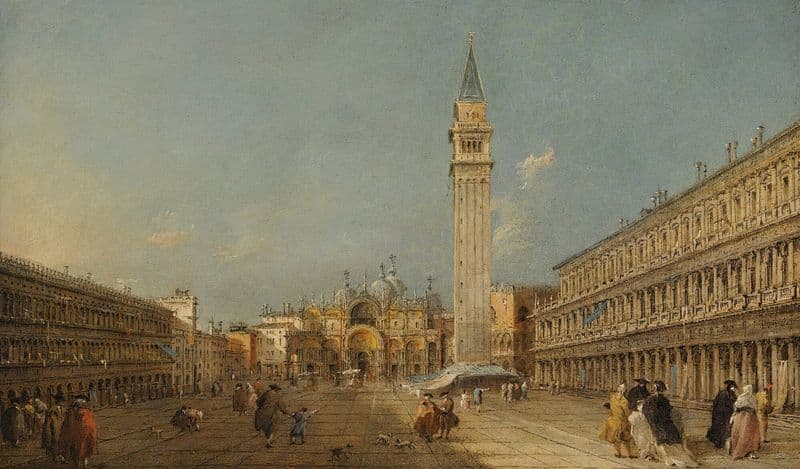 Venice, Piazza San Marco With The Basilica And The Campanile as a canvas print