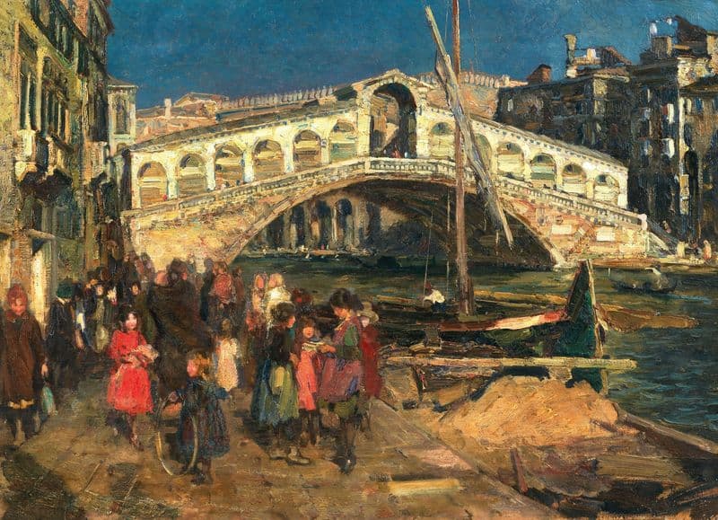 Venice, View of the Rialto Bridge as a canvas print