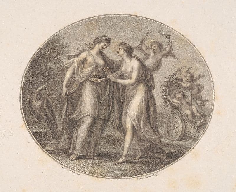 Venus Lending Juno Her Belt as a canvas print
