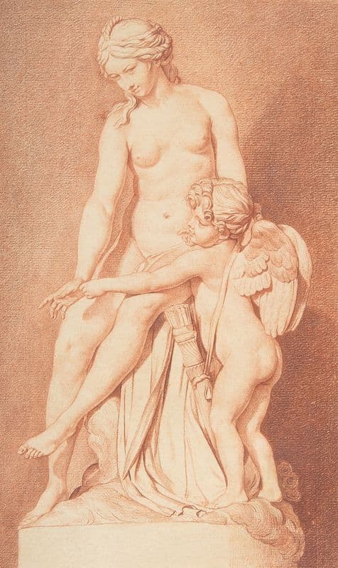 Venus Teaching Cupid to Use His Bow (18th century) as a canvas print