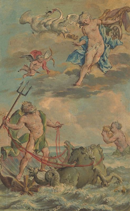 Venus verzoekt Neptunus te verhinderen dat Telemachus zal landen op Ithaca (c. 1719 - 1775) as a canvas print