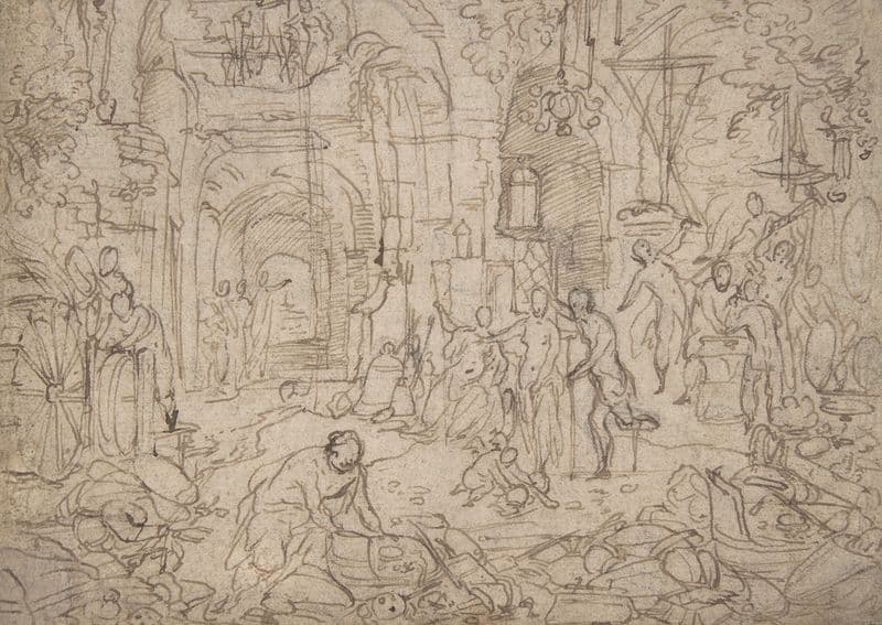 Venus Visiting the Forge of Vulcan (16th century) as a canvas print