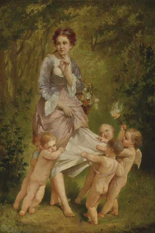 Venus With Putti as a canvas print