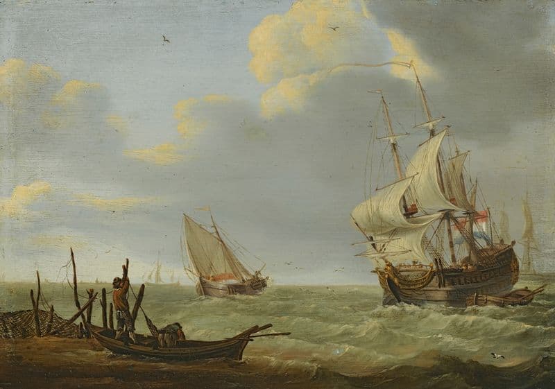 Vessels In A Breeze as a canvas print