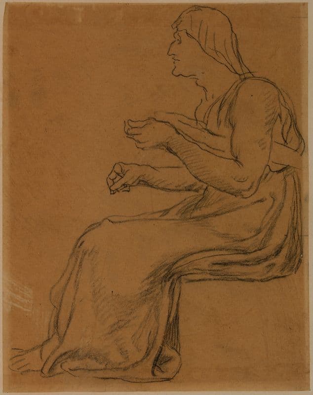 Vieille femme assise, de profil à gauche (1863-1864) as a canvas print