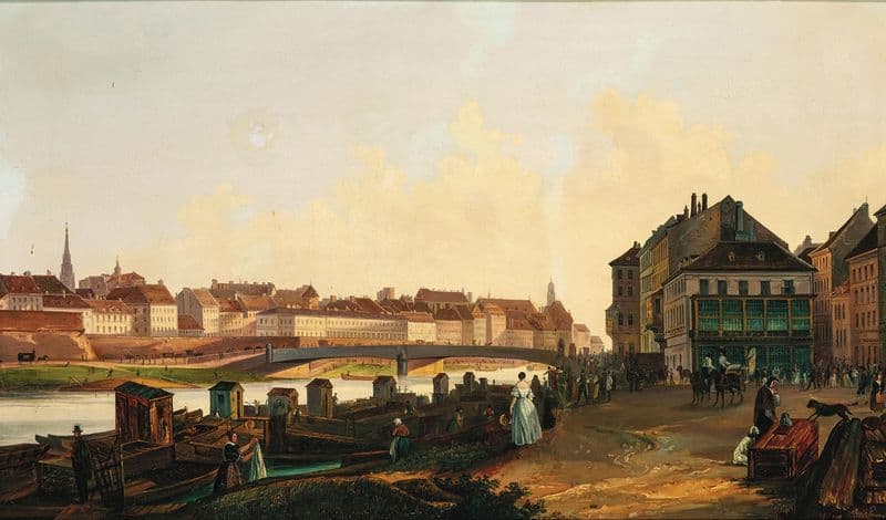 Vienna, a View of the Ferdinandsbrücke as a canvas print