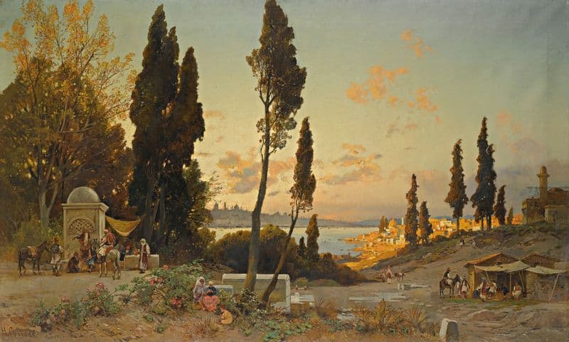 View Across The Bosphorus, Constantinople as a canvas print