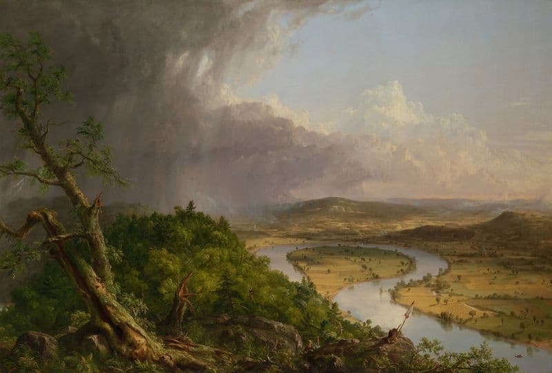 View from Mount Holyoke, Northampton, Massachusetts, after a Thunderstorm—The Oxbow as a canvas print