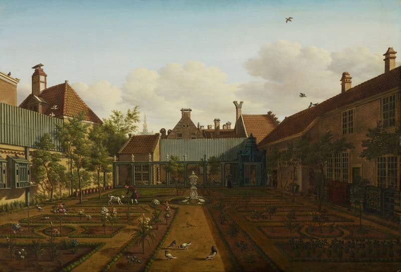 View of a Town House Garden in The Hague as a canvas print