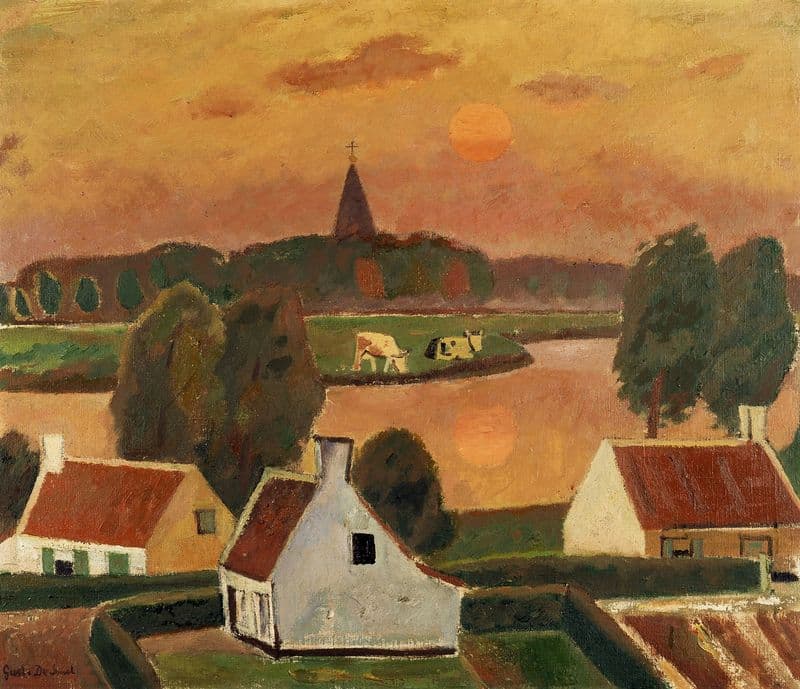 View of a Village as a canvas print