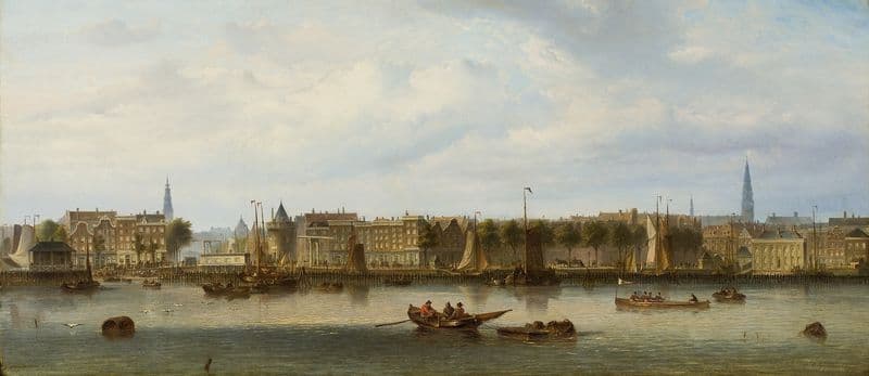 View of Amsterdam from the IJ (1829-1852) as a canvas print