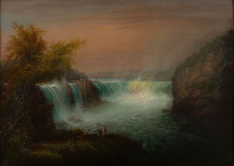 View of Goat Island and Niagara Falls (circa 1846) as a canvas print