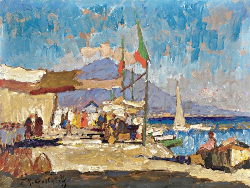 View Of Naples as a canvas print