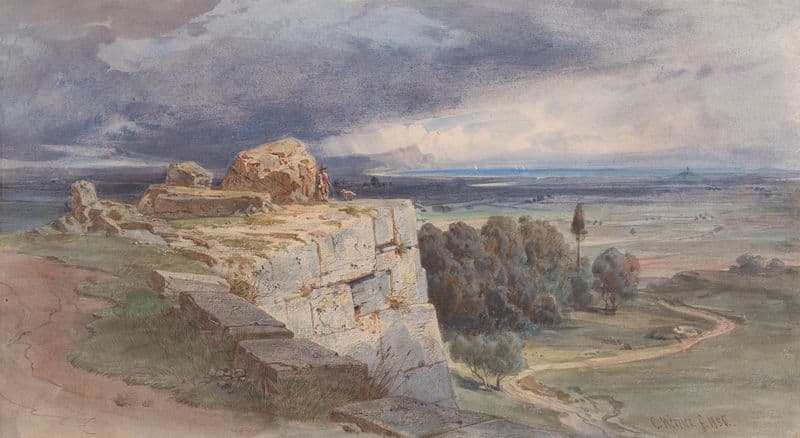 View of Norba from the North, towards San Felice Circeo as a canvas print
