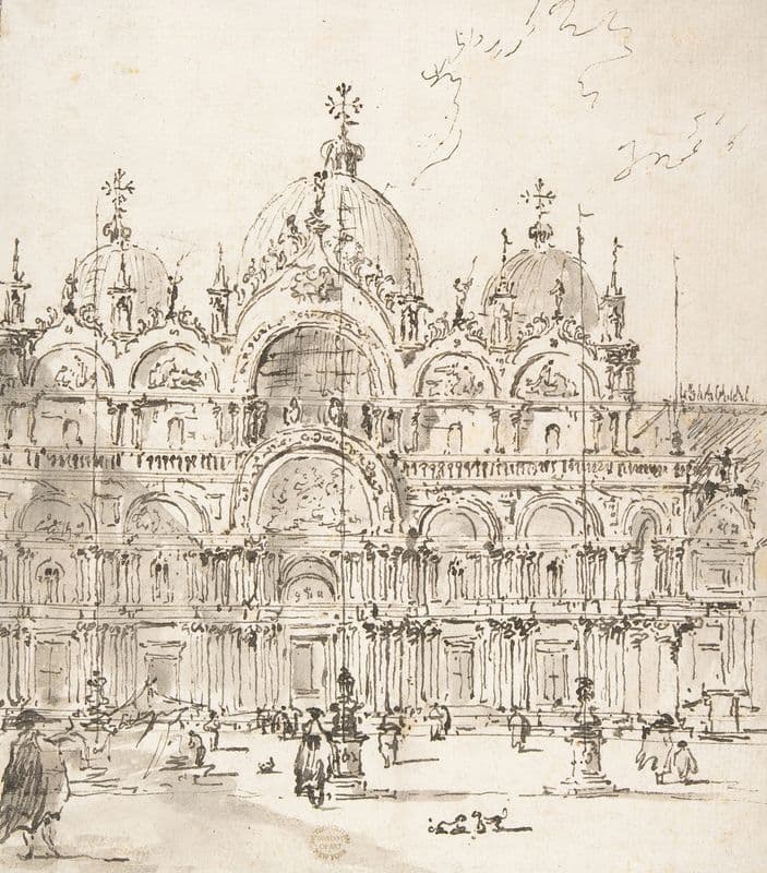 View of Piazza with Basilica of San Marco (1712–93) as a canvas print