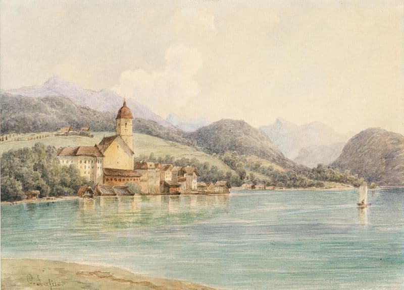 View of St. Wolfgang on Lake Wolfgang as a canvas print