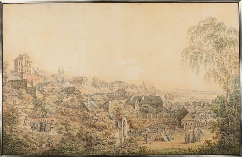View of Warsaw from the side of the gardens in the Saint Casimir’s Monastery as a canvas print