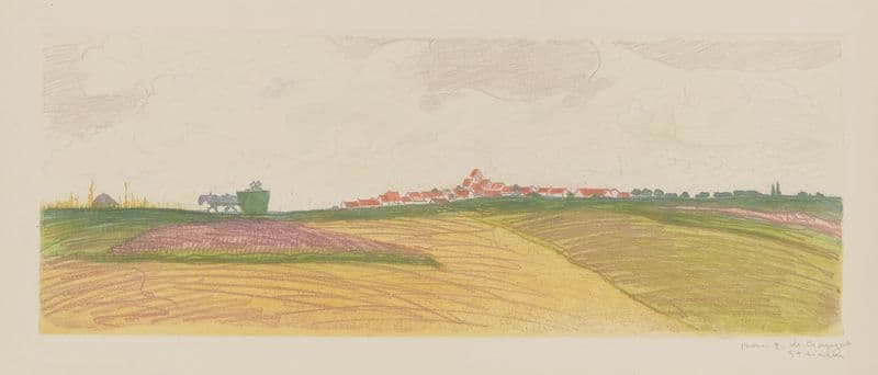 Village et charrette as a canvas print