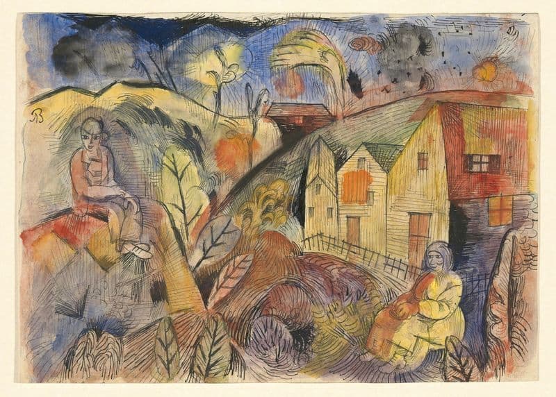 Villagers (before 1922) as a canvas print