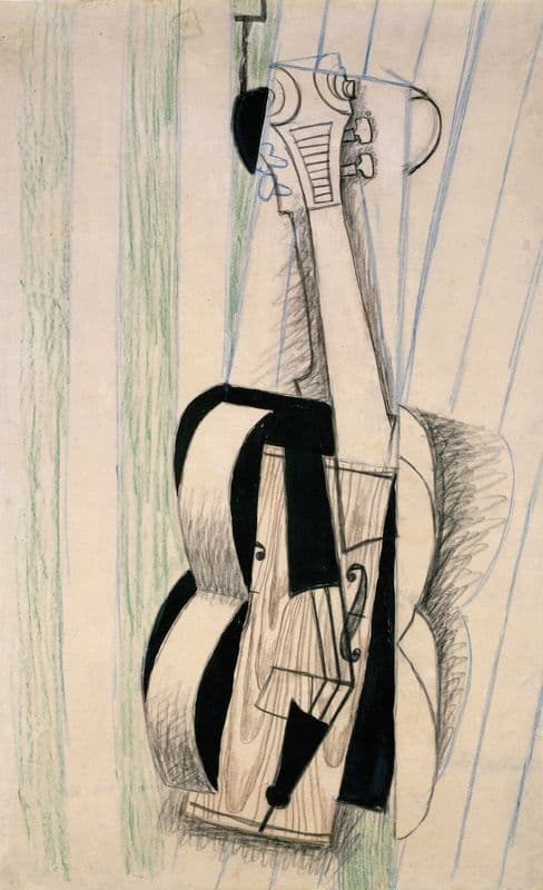 Violin Hanging on a Wall as a canvas print