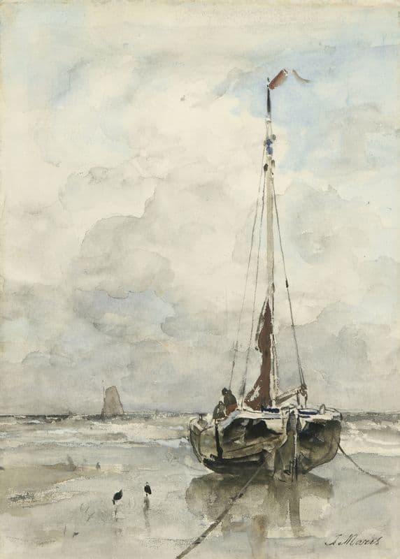 Visserspink aan het strand (1847 - 1899) as a canvas print