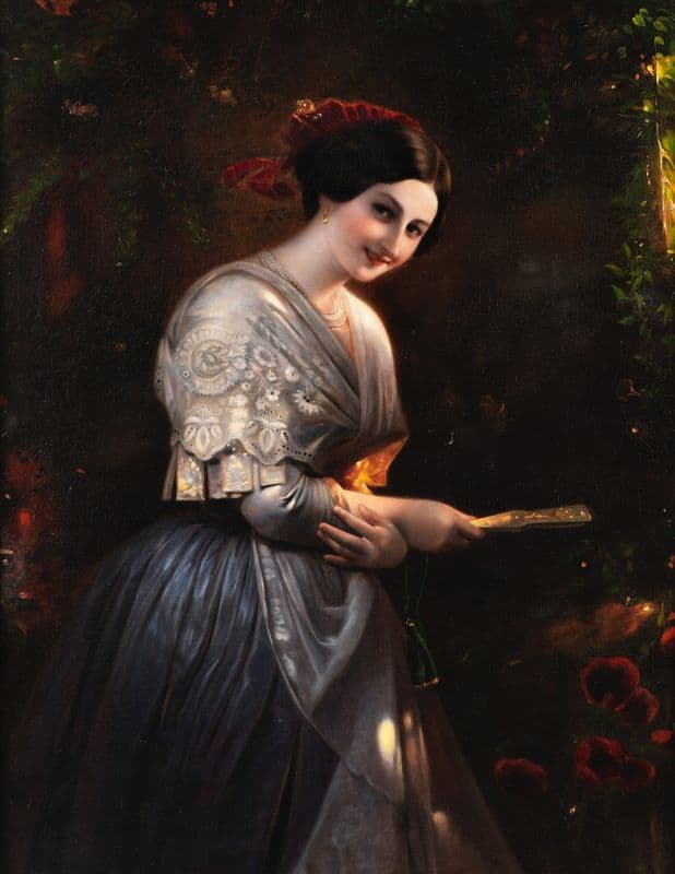 Vittoria Caldoni im Kostüm der Albaner as a canvas print