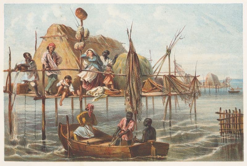 Vivienda de los pescadores de esponjas as a canvas print