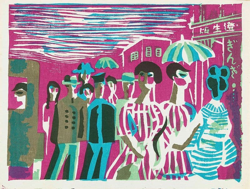Voetgangers in Ginza as a canvas print