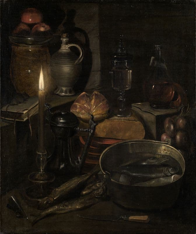 Vorratskammer bei Kerzenlicht as a canvas print