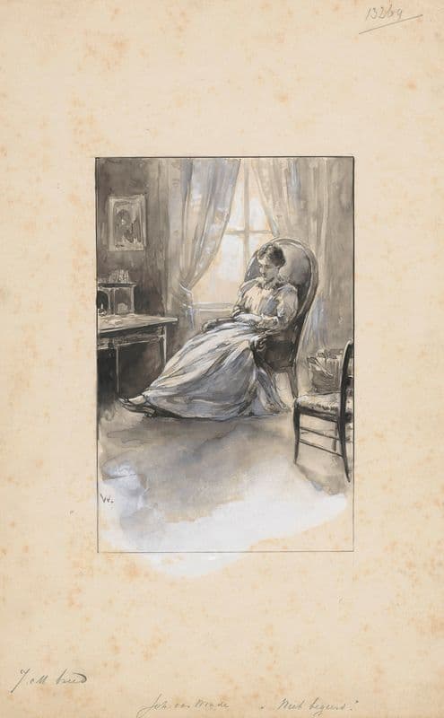 Vrouw in een leunstoel (1870 - 1937) as a canvas print