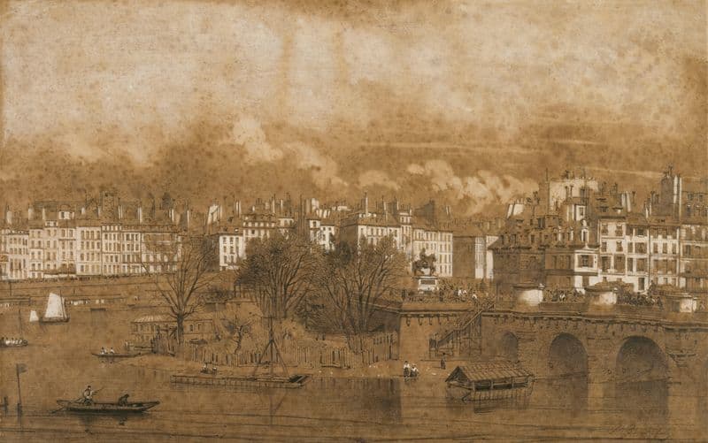 Vue de la pointe de l’île de la Cité, du pont Neuf et des quais du Louvre et de la Mégisserie as a canvas print