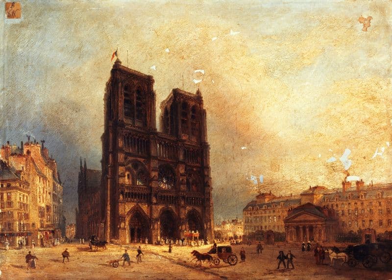 Vue du parvis de Notre-Dame as a canvas print