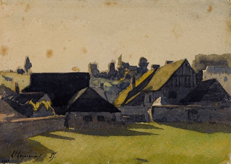 Vue d’un village as a canvas print