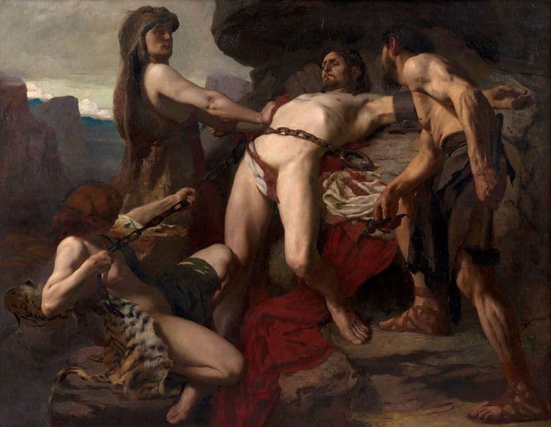 Vulcan chains Prometheus to the peaks of the Caucasus as a canvas print