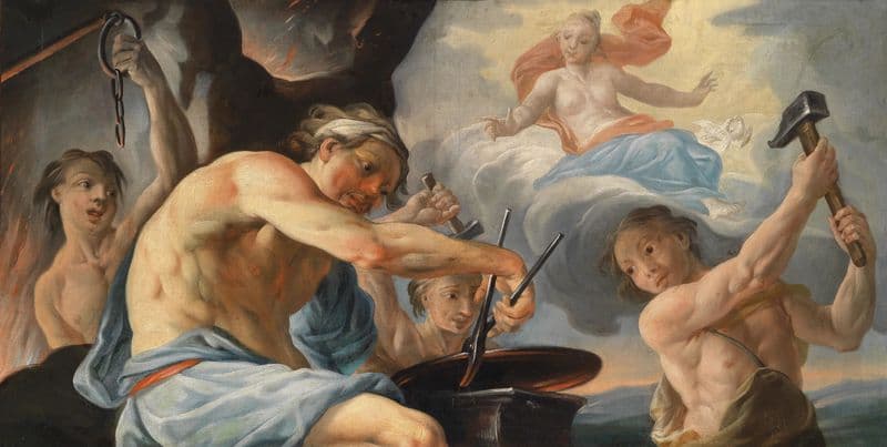 Vulcan Forges The Arms For Aeneas as a canvas print