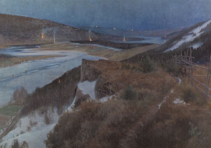 Walpurgis Night in Bergslagen, Grangärde in Dalarna as a canvas print
