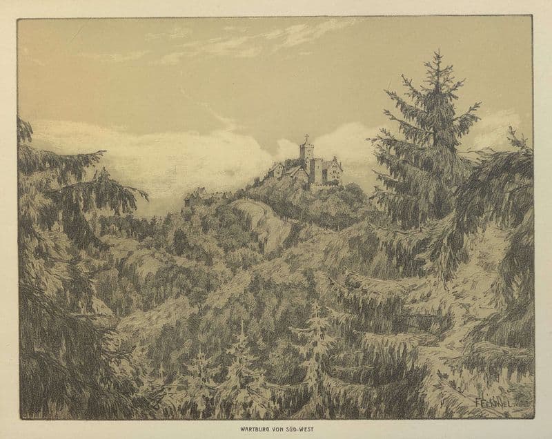 Wartburg von Süd-West (after 1900) as a canvas print