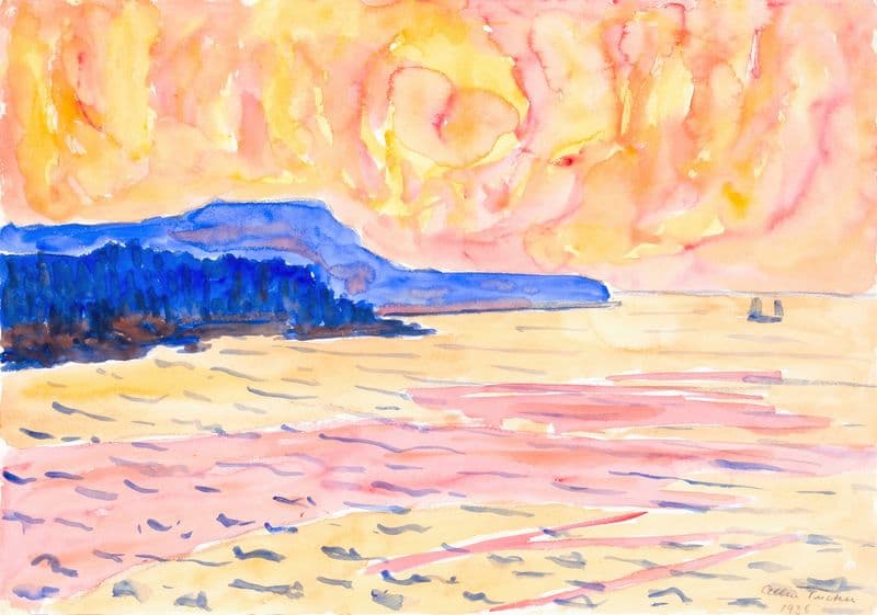 Watercolor No. 6, Blue Coast as a canvas print