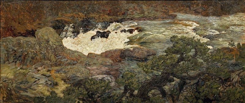 Waterfall, Porjus as a canvas print