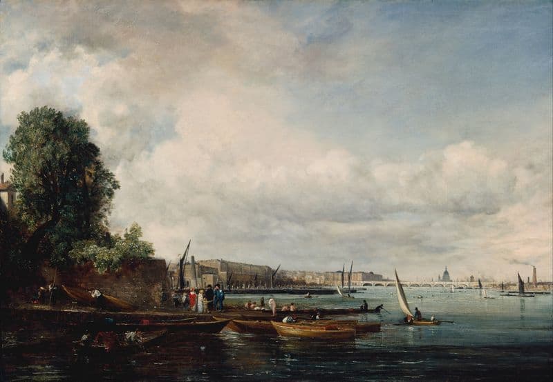 Waterloo Bridge (circa 1820) as a canvas print